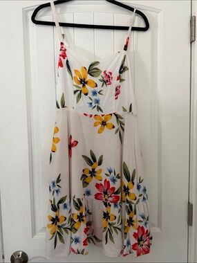 Old Navy White Floral Spaghetti-Strap Mini Dress